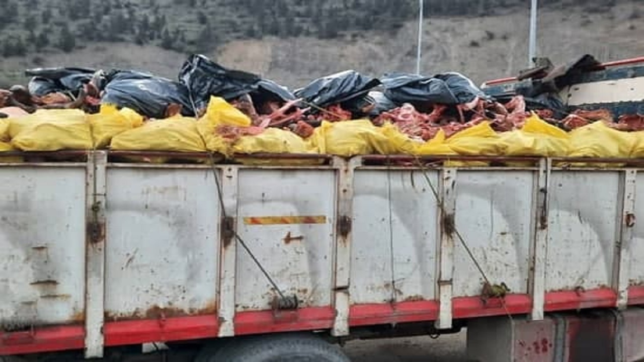 حمل اسکلت با کامیون!