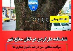 صیانت از درختان فضای سبز شهری با اجرای طرح پلاک گذاری