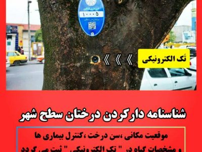 صیانت از درختان فضای سبز شهری با اجرای طرح پلاک گذاری