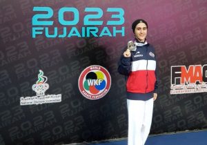 لیگ جهانی کاراته وان فجیره| مدال نقره بر گردن پریا