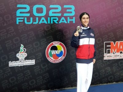 لیگ جهانی کاراته وان فجیره| مدال نقره بر گردن پریا